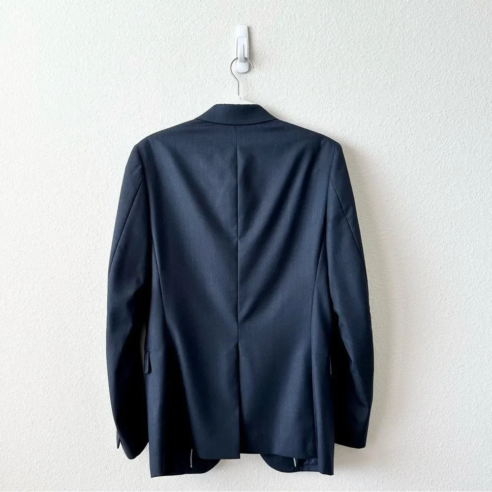 Theory Xylo NP Ostro Wool Blazer Jacket in Navy Blue Size 36R_4